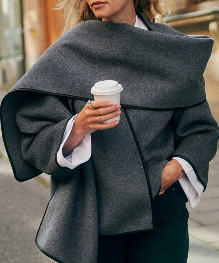 Delphine Elegant Wrap Short Coat