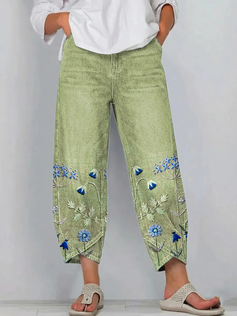 Hazel | Casual Embroidered Pants