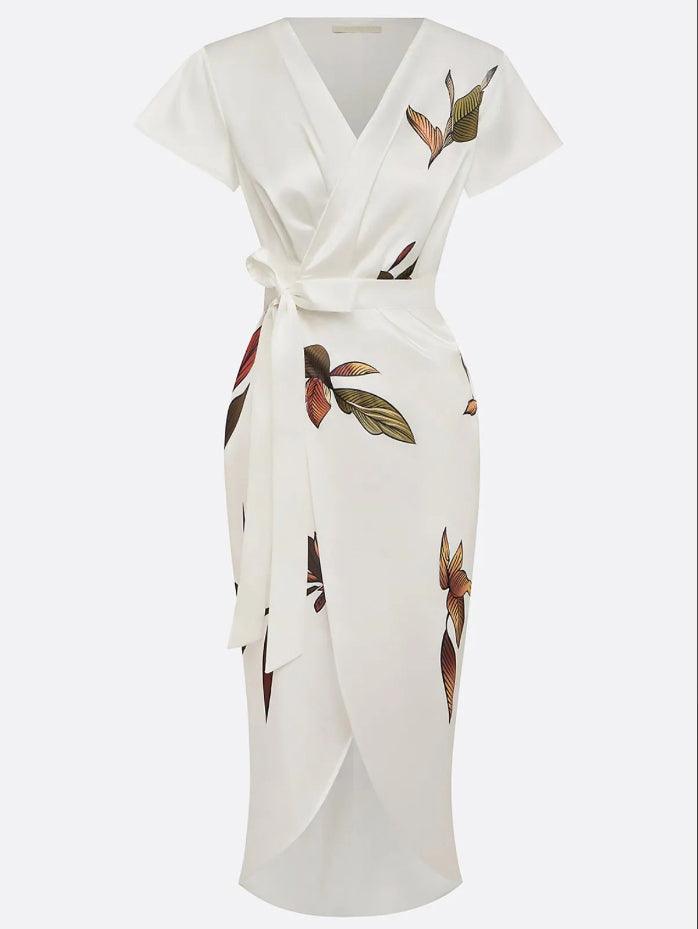 Elin | Elegant Wrap Dress with Floral Print