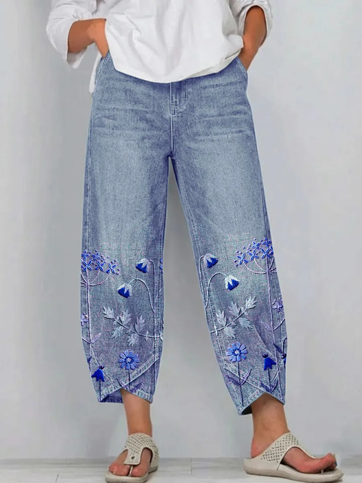 Hazel | Casual Embroidered Pants