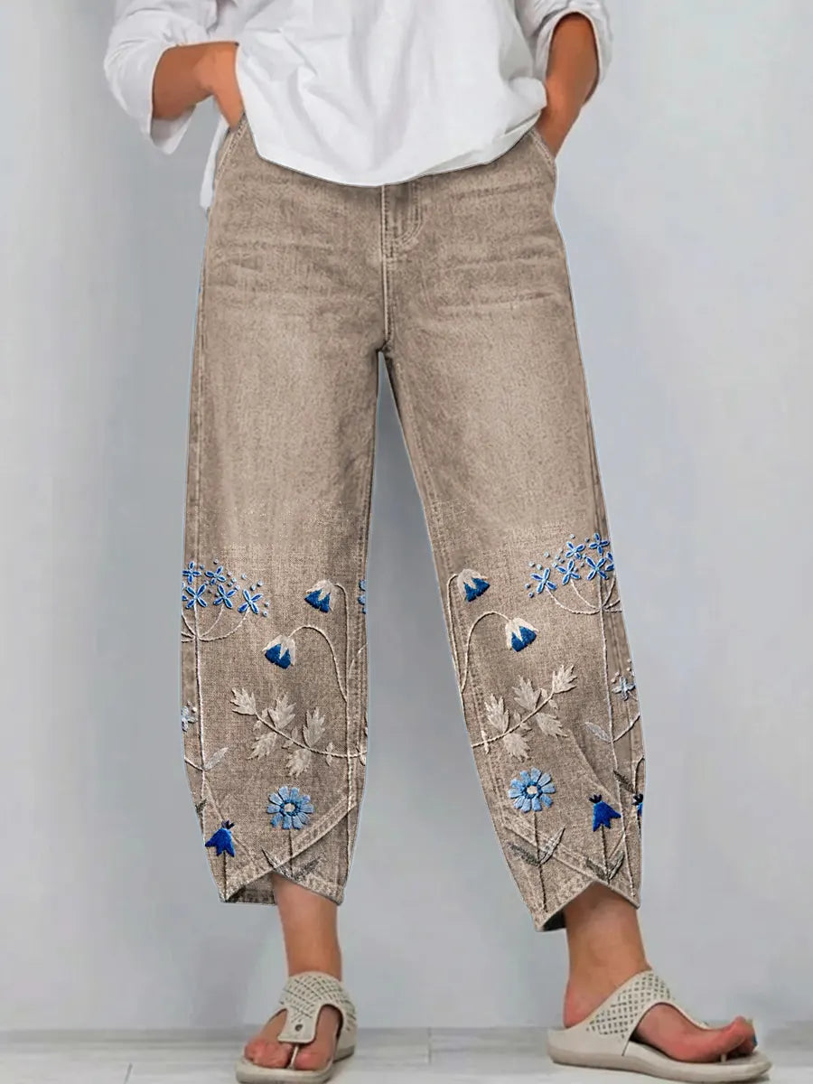 Hazel | Casual Embroidered Pants