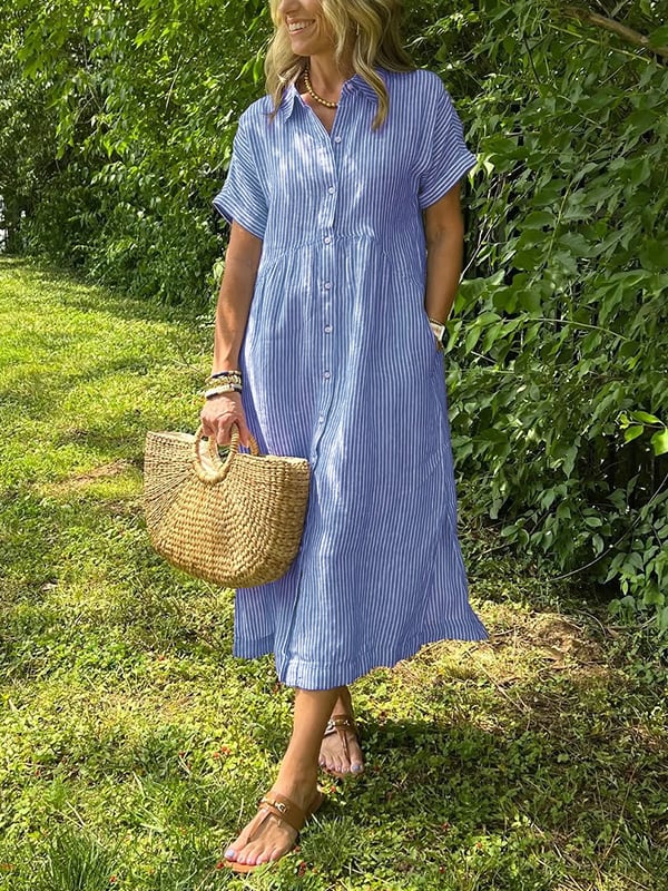 Women’s Dress | Striped Button-Up