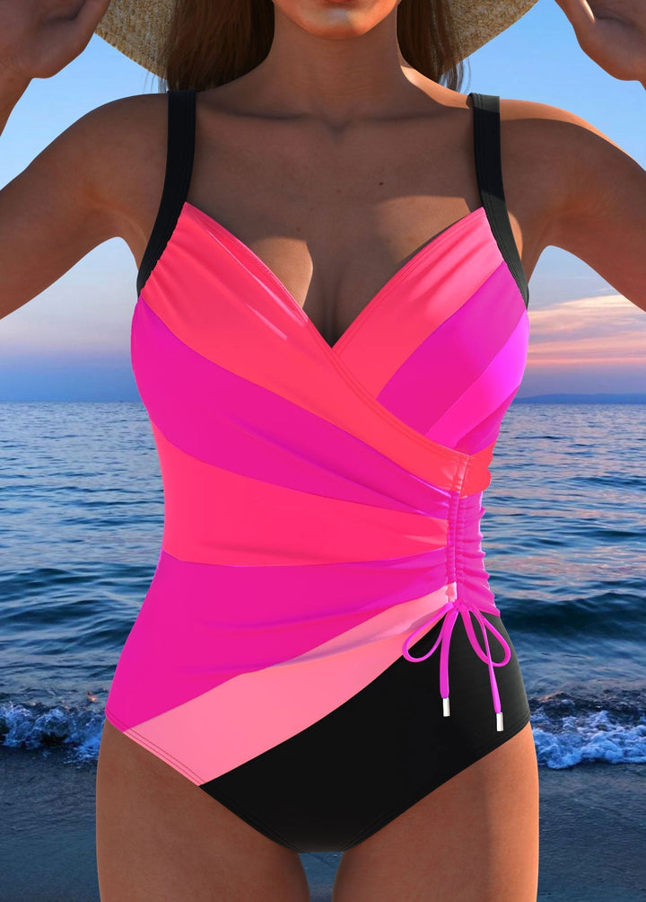 Amber | Ruched Rainbow Swimsuit