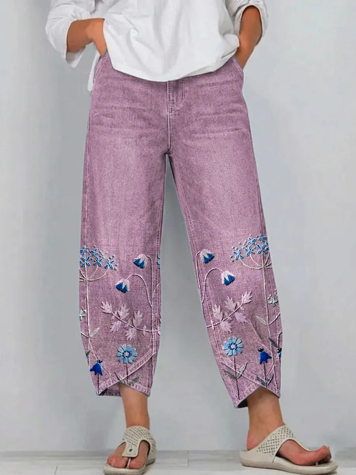 Hazel | Casual Embroidered Pants