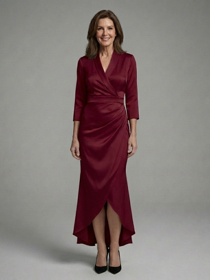 Celestine | Long Sleeve Midi Dress with Front Closure