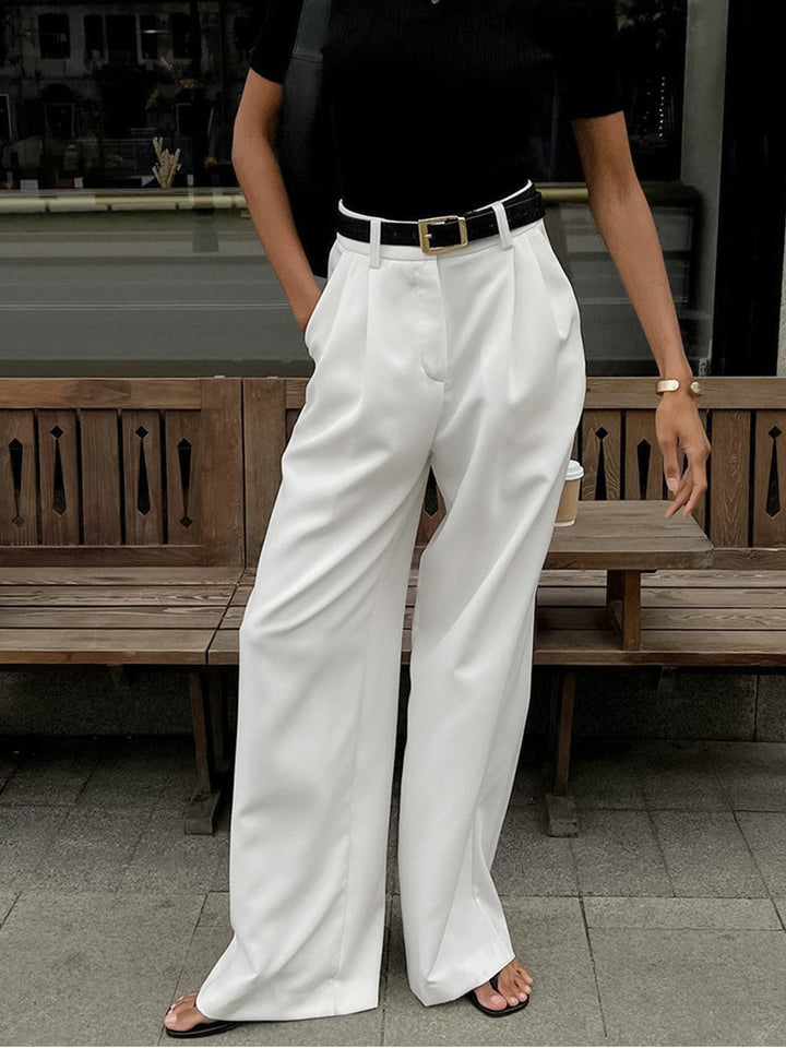 Tailored White Palazzo Pants