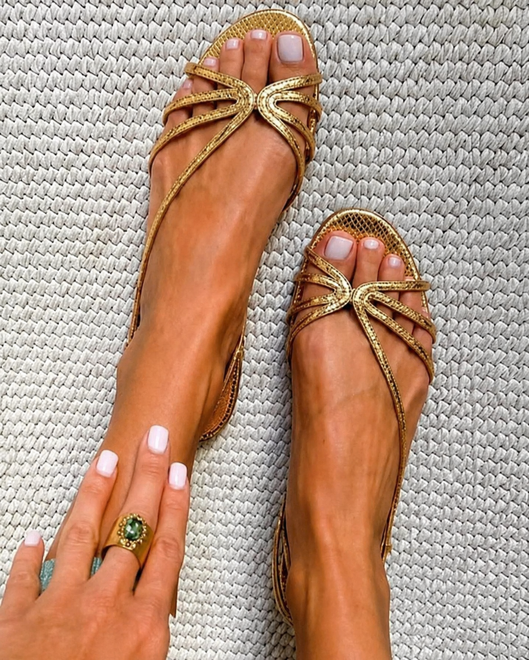 Emilia | Golden Summer Elegance Sandals