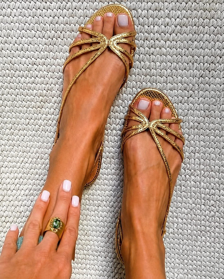 Emilia | Golden Summer Elegance Sandals
