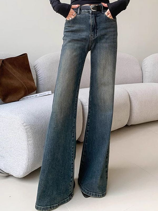 Retro High-Waist Wide Leg Jeans