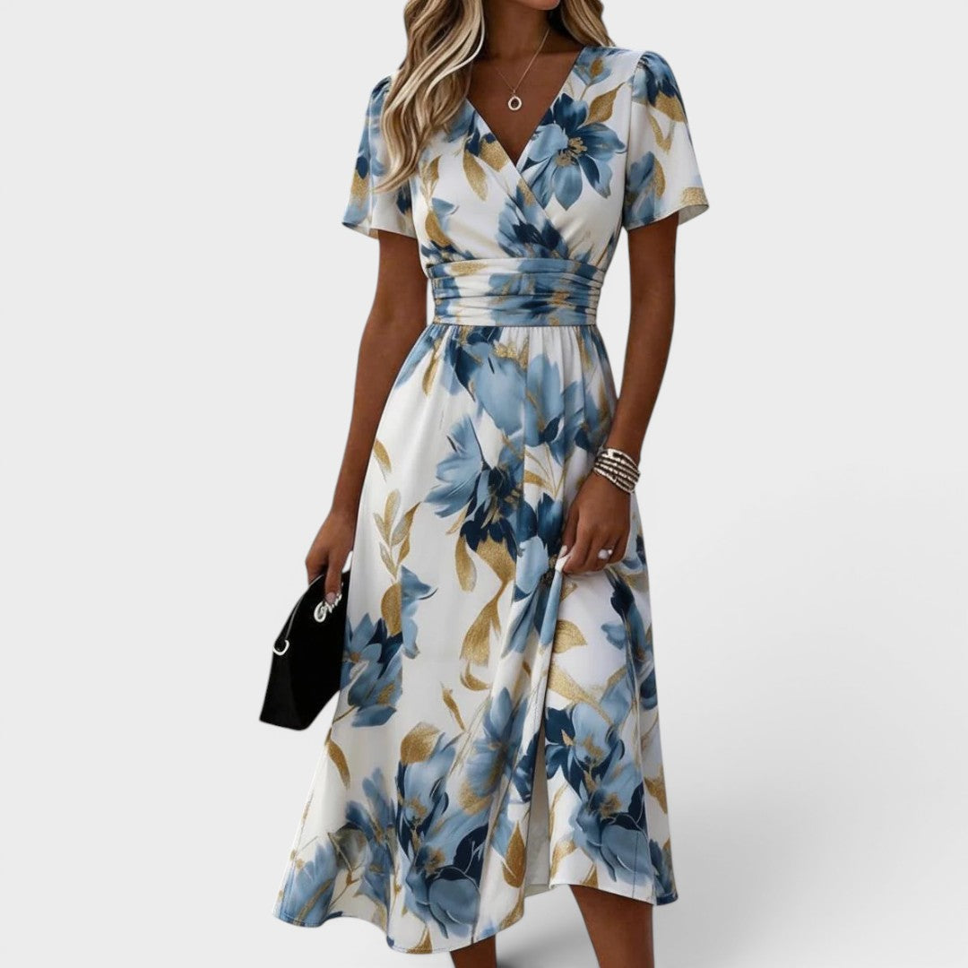 DENISE | Floral Midi Wrap Dress
