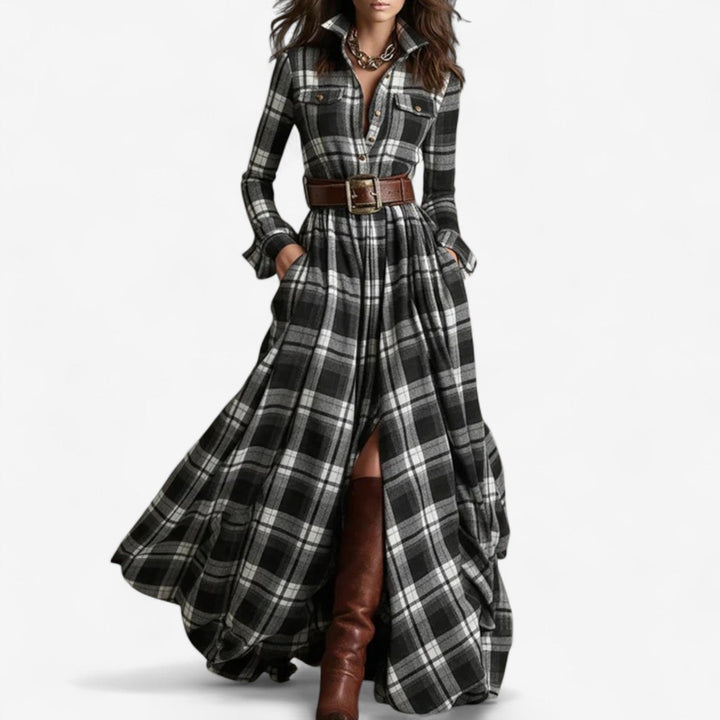 Abigail | Maxi Dress with Timeless Check Pattern