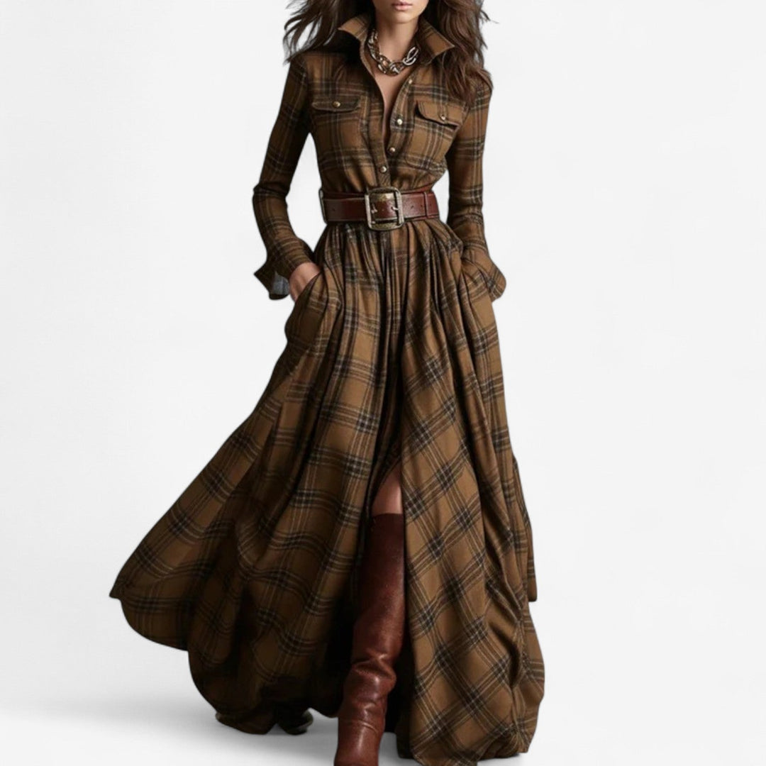 Abigail | Maxi Dress with Timeless Check Pattern