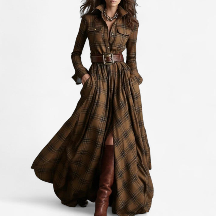 Abigail | Maxi Dress with Timeless Check Pattern