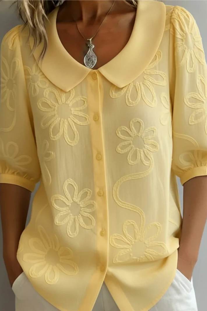 Fiora │ Elegant Floral Blouse