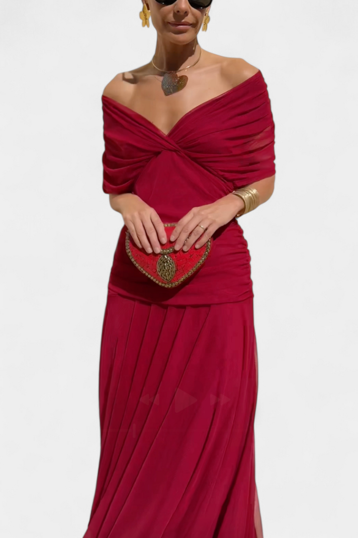 Elowen | Long floral dress with V-neck