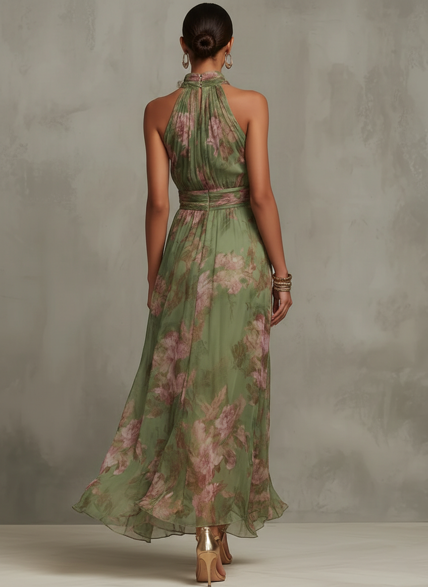 Beatrice | Green Floral Maxi Dress