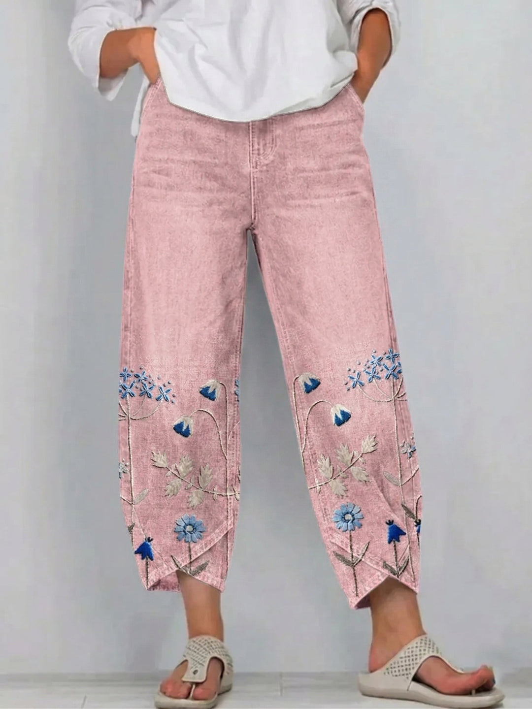 Hazel | Casual Embroidered Pants