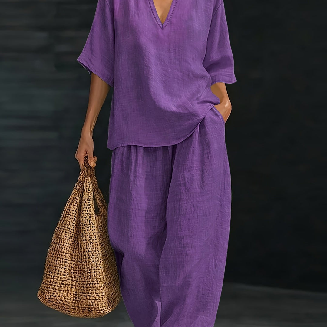 Meadow | Relaxed V-Neck Set