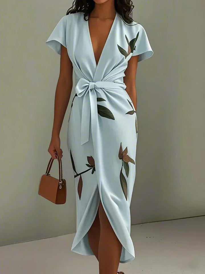 Elin | Elegant Wrap Dress with Floral Print