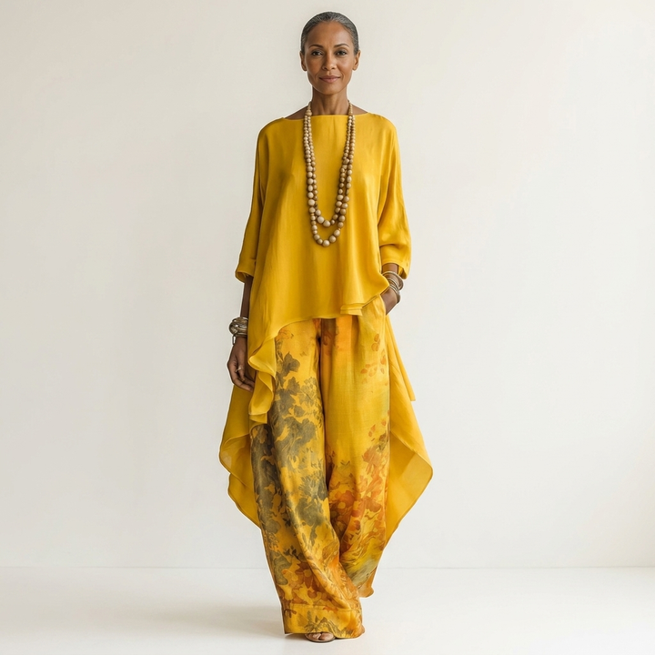 Cariola |Two-Piece Set with Asymmetric Tunic