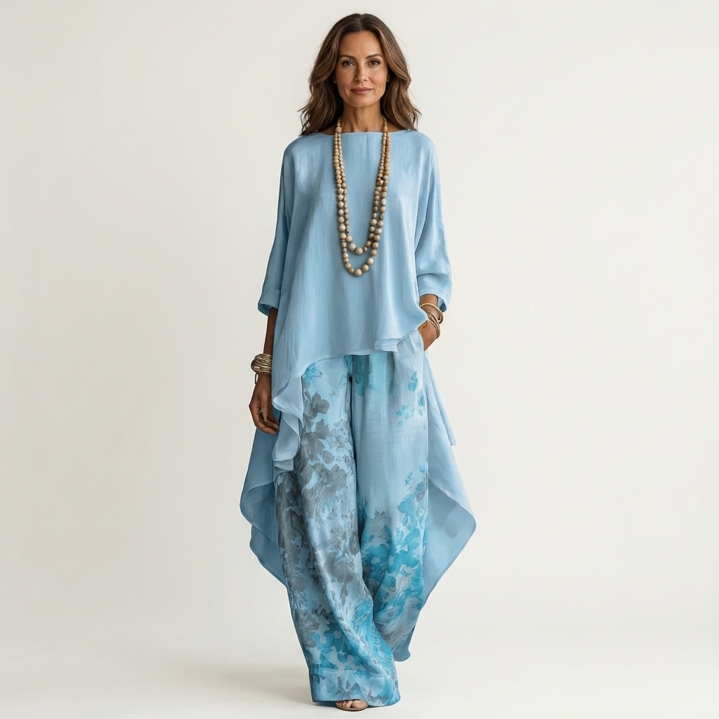 Cariola |Two-Piece Set with Asymmetric Tunic