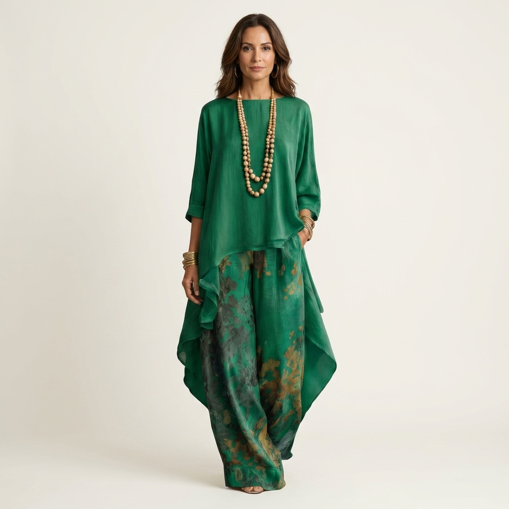 Cariola |Two-Piece Set with Asymmetric Tunic
