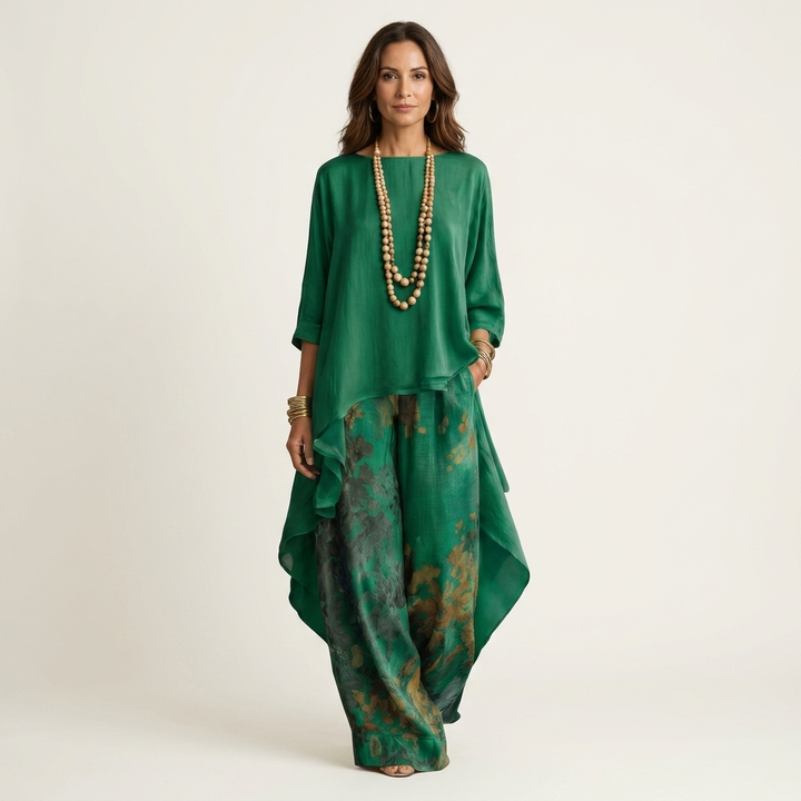 Cariola |Two-Piece Set with Asymmetric Tunic