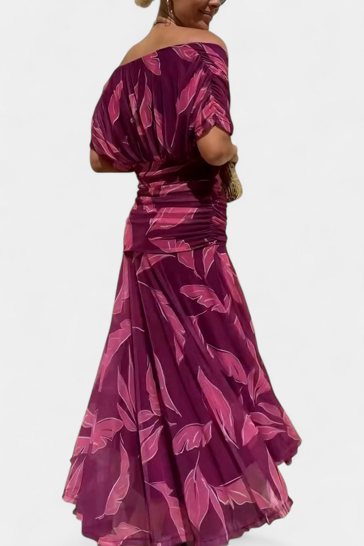 Elowen | Long floral dress with V-neck