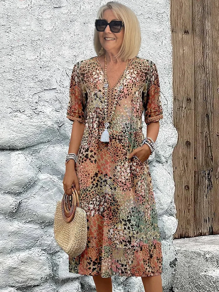 Women's V-Neck Midi Dress